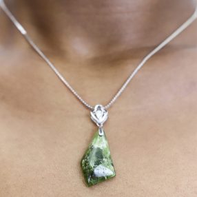 Idocrase pendant with 925 sterling silver necklace
