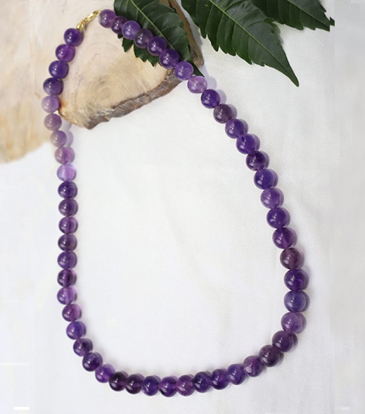 Amethyst necklace with 925 sterling silver hook