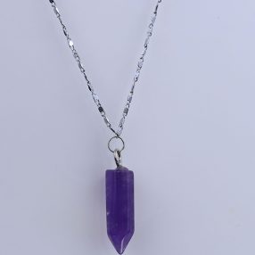 Amethyst  pendant with 925 sterling silver necklace