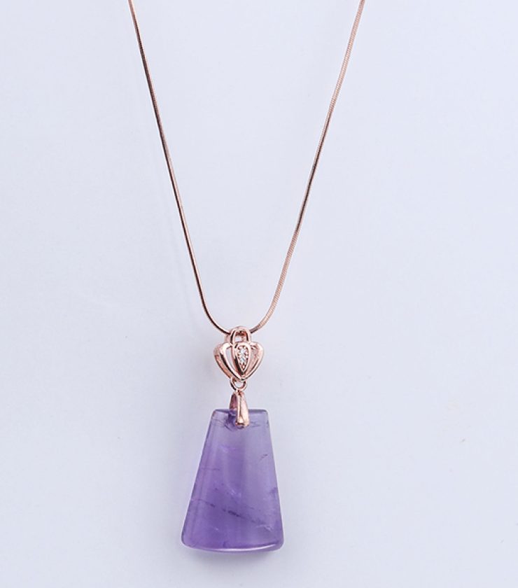 Amethyst  pendant with 925 sterling silver necklace