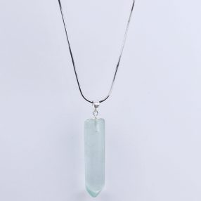 Aquamarine pendant with 925 sterling silver necklace