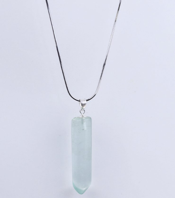 Aquamarine pendant with 925 sterling silver necklace