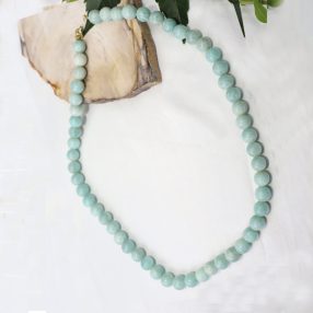 Blue amazonite 20″ necklace with 925 sterling silver hook