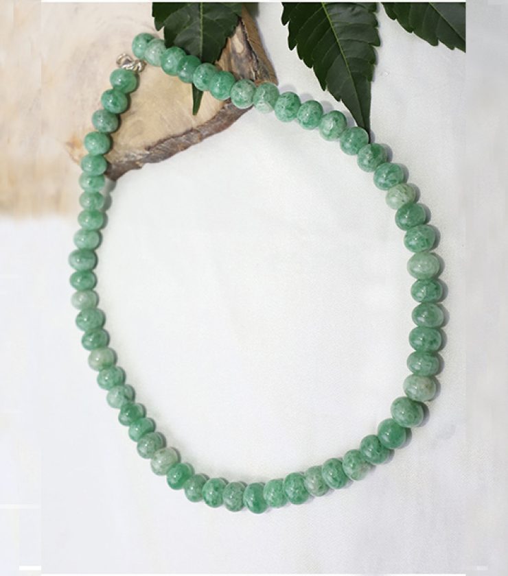 Green Aventurine necklace with 925 sterling silver hook