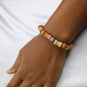 Brown lace agate bracelet