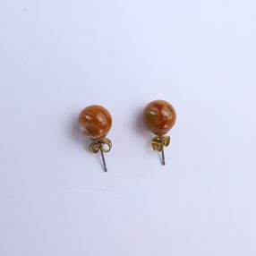 Brown jasper with 925 sterling silver stud earrings