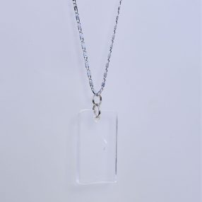 Clear quartz pendant with 925 sterling silver