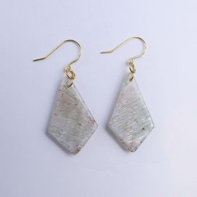 Double color sunstone with 925 sterling silver dangle earrings