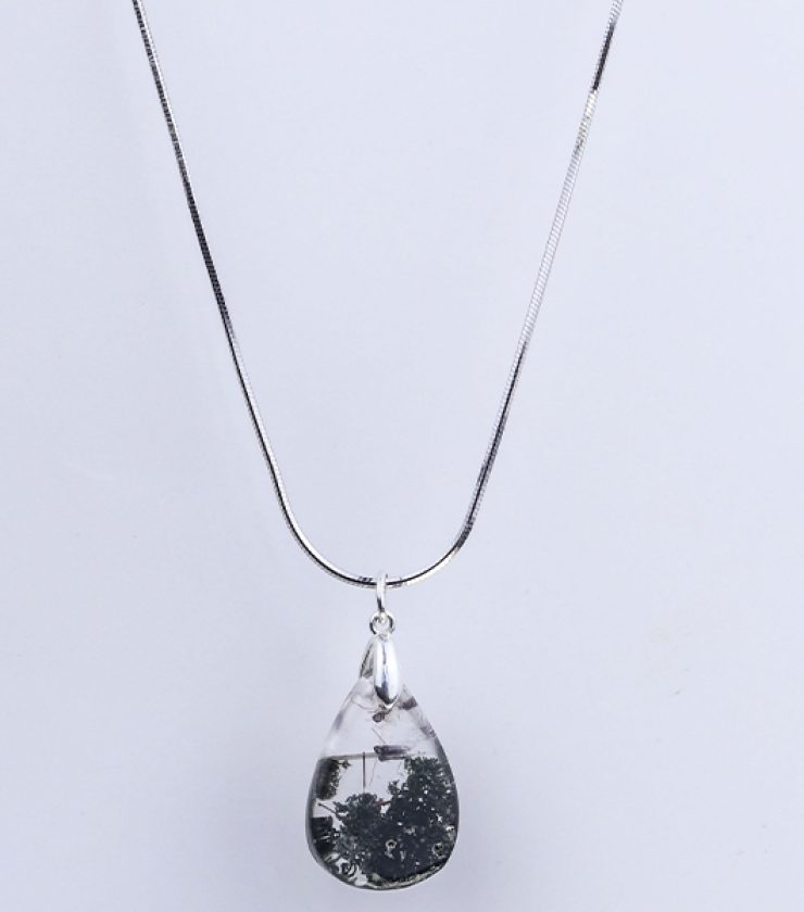 Flower quartz pendant with 925 sterling  silver