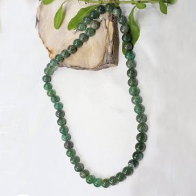Green aventurine necklace with 925 sterling silver hook