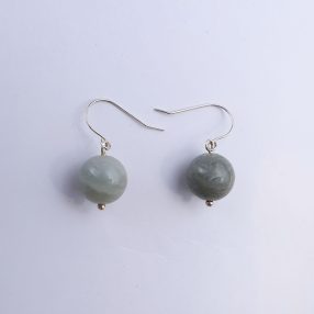 Grey Agate with 925 sterling silver Dangle earrings