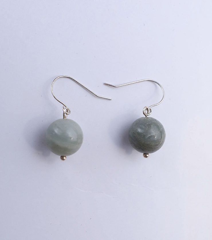 Grey Agate with 925 sterling silver Dangle earrings