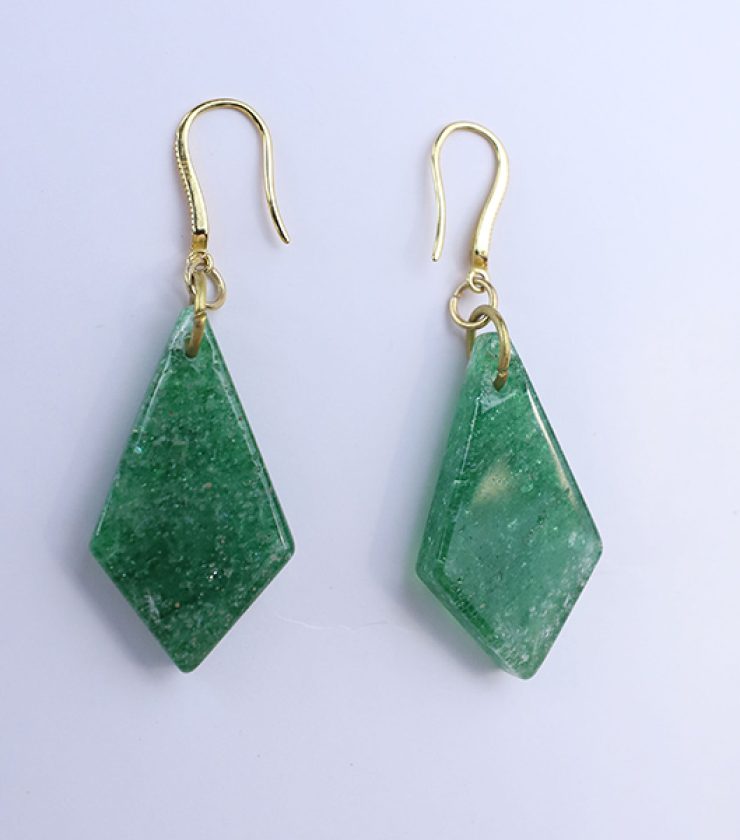 Green aventurine with 925 sterling silver Dangle earrings