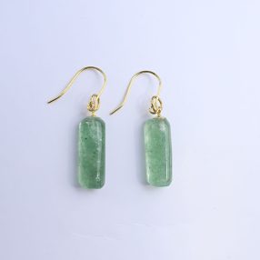 Green aventurine with 925 sterling silver Dangle earrings