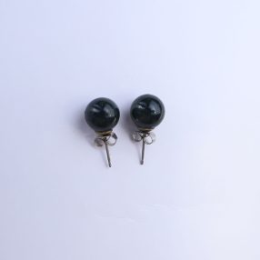 Black obsidian with 925 sterling silver stud earrings