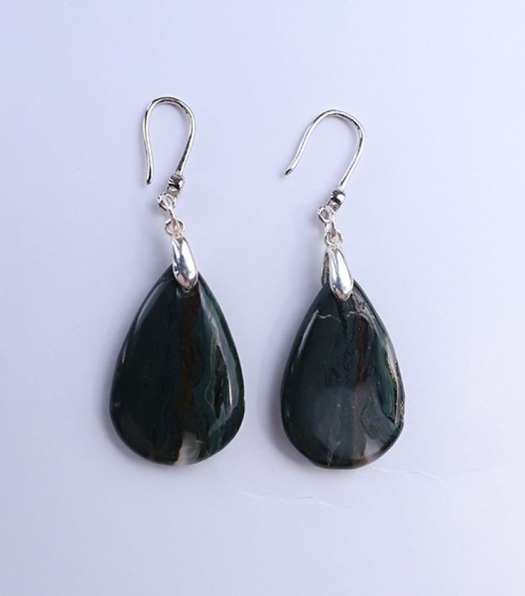 Green Jasper with 925 sterling silver Dangle earrings