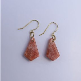 Orange sunstone with 925 sterling silver dangle earrings
