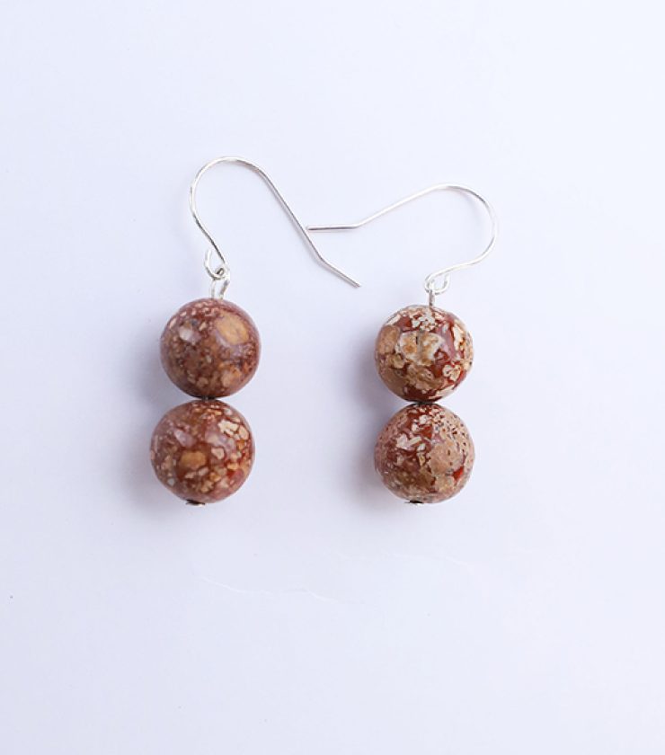 Red jasper with 925 sterling silver Dangle earrings