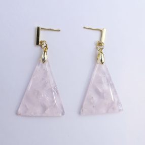Rose quartz with 925 sterling silver Dangle earrings