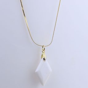 White agate pendant with 925 sterling silver necklace