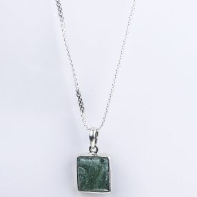 Zoisite pendant with 925 sterling silver necklace